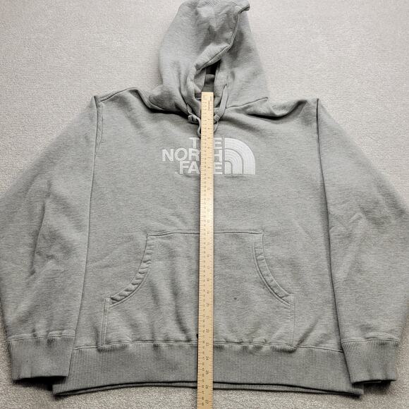 The North Face Plain Logo Heather Gray Men's Pull Over Hoodie Size XL - Picture 3 of 6